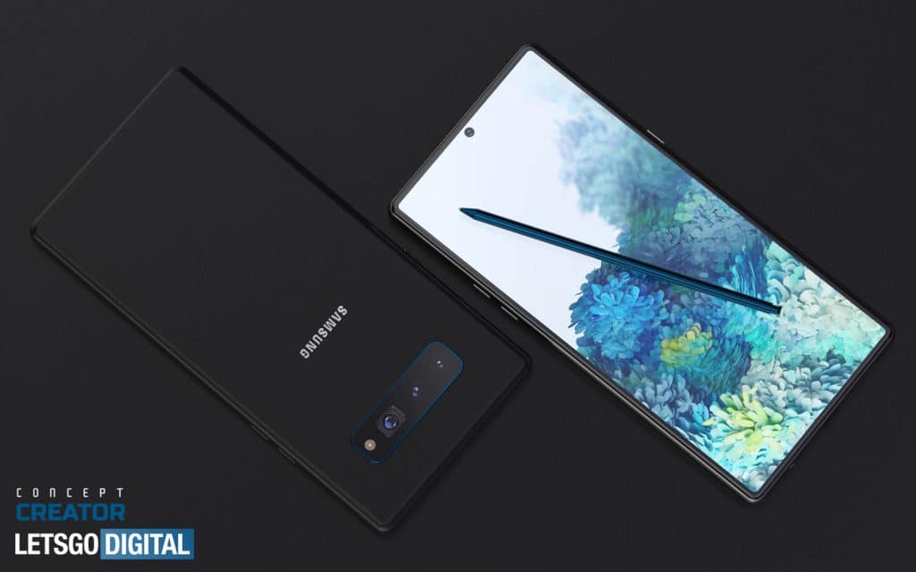 Rendered image shows Samsung Note 20 may look like this