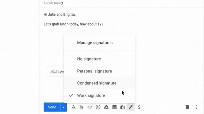 create custom email signature google doc