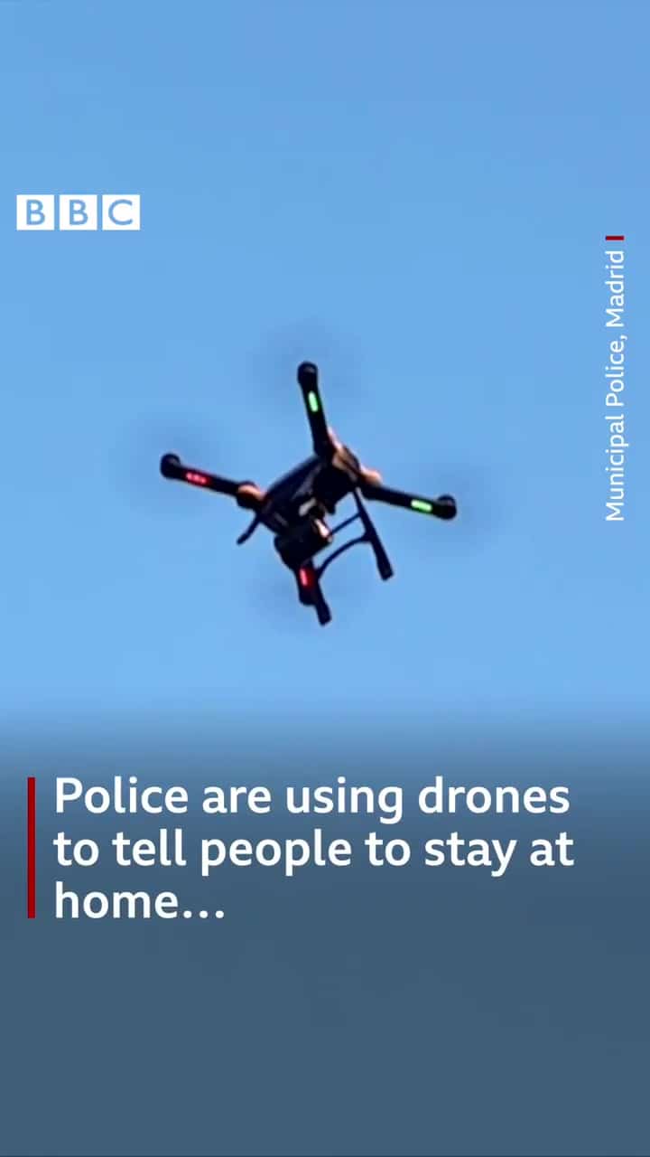Spanish police use drones to ask pedestrians to go home during virus outbreak-CnTechPost