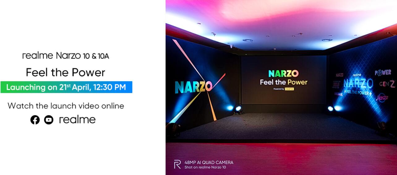 Realme to release Narzo 10 series phones in India on April 21