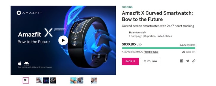 Curved smartwatch Amazfit X about to be launched for $149-CnTechPost