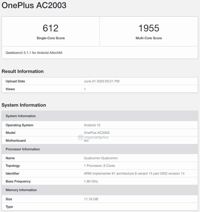 Suspected OnePlus Z with 12GB of RAM appears on Geekbench-CnTechPost