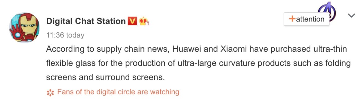 Huawei, Xiaomi said to have purchased flexible glass for possible use in next-gen Mate X and MIX Alpha-CnTechPost