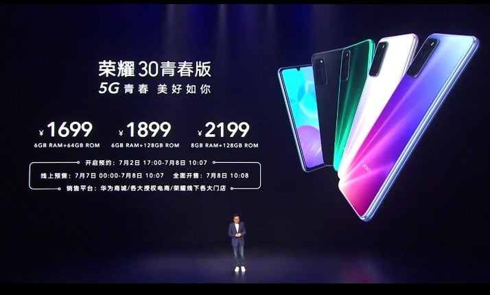 Honor 30 Youth Edition announced, prices start at about 0