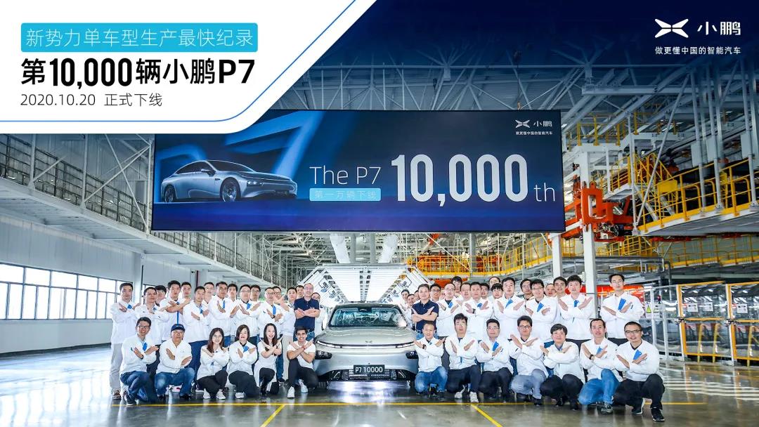 XPeng announces 10,000th P7 off the production line
