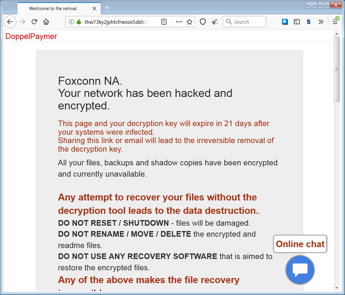 Foxconn attacked by hackers, $34 million bitcoin ransom demanded-CnTechPost