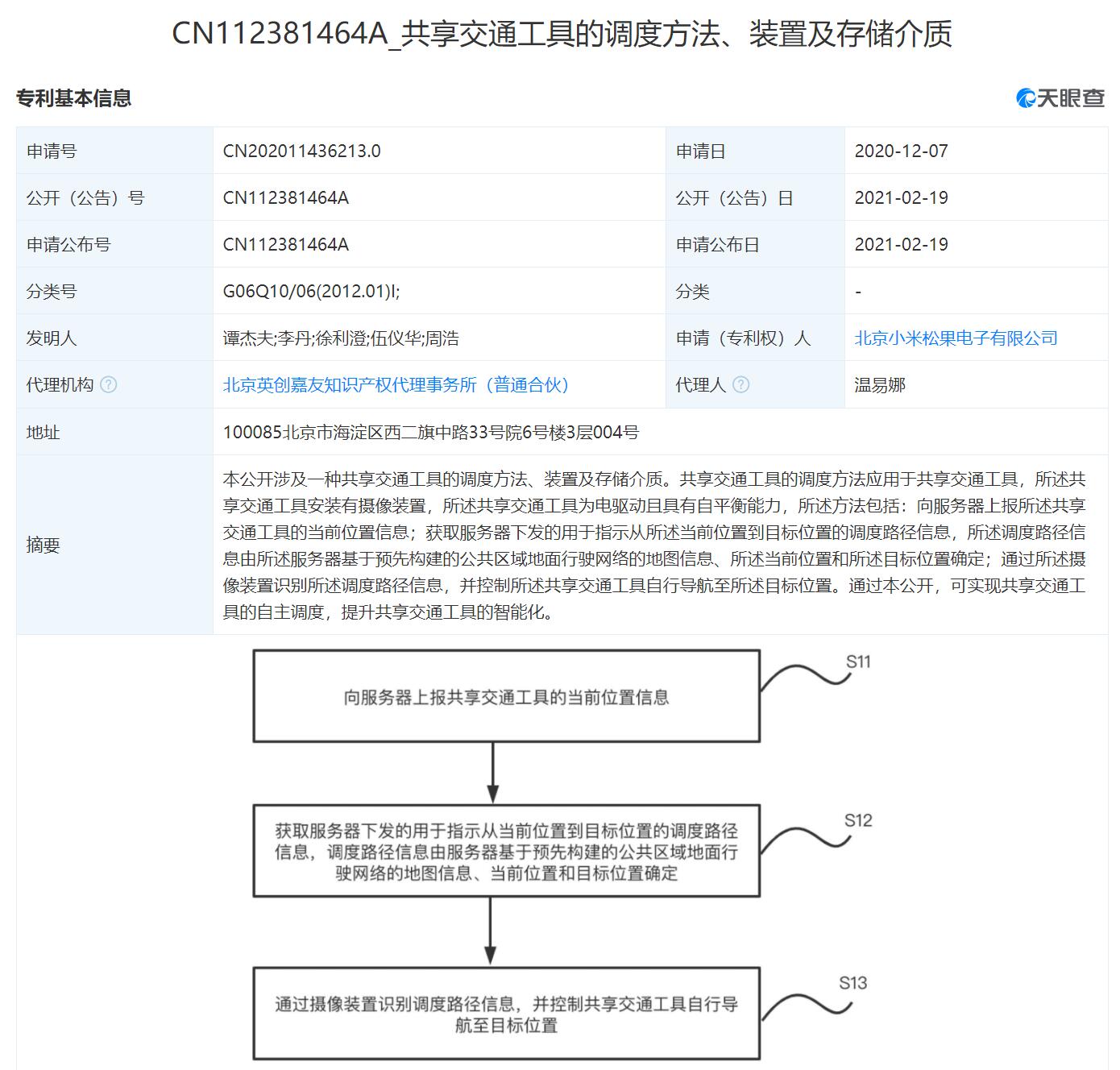Xiaomi affiliate gets patent on shared vehicles-CnTechPost