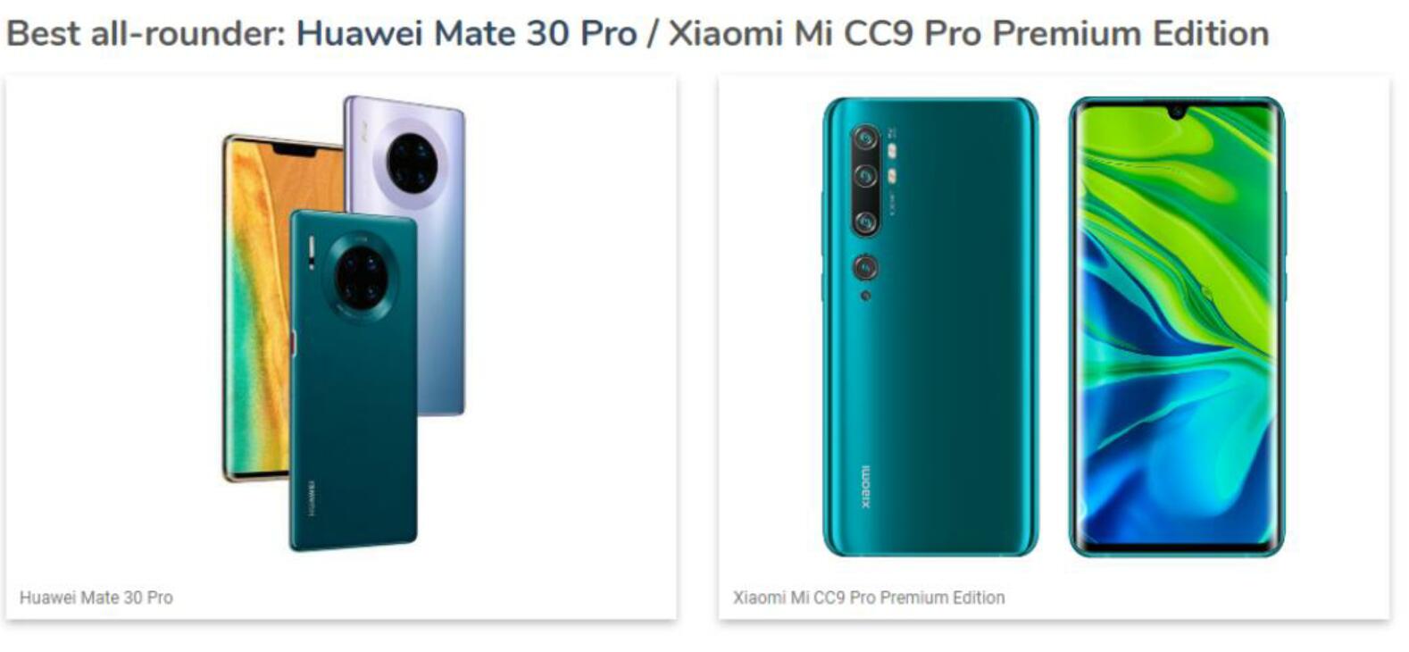 Huawei and Xiaomi claims top-spot in best phone cameras of 2019-CnTechPost