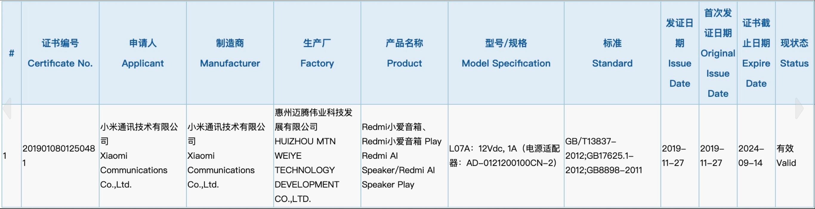 Redmi smart speaker passed 3C certification, will be released with K30-CnTechPost
