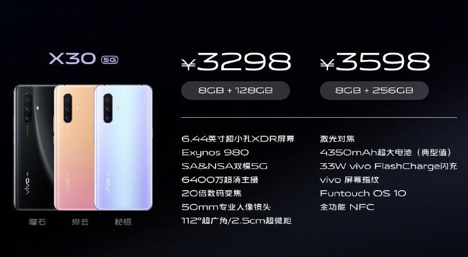 Vivo launches Vivo X30 with Samsung Exynos 980 chipset, starting at CNY 3,298-CnTechPost