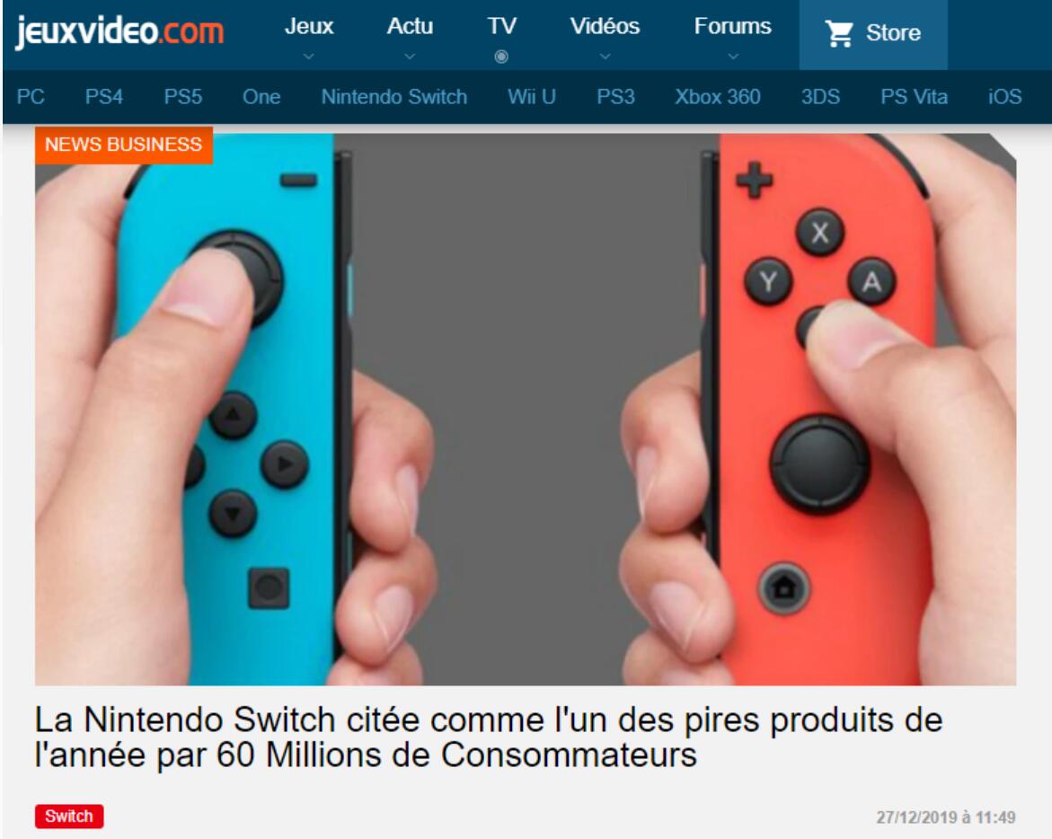 Nintendo Switch named the most vulnerable product in 2019 in France-CnTechPost