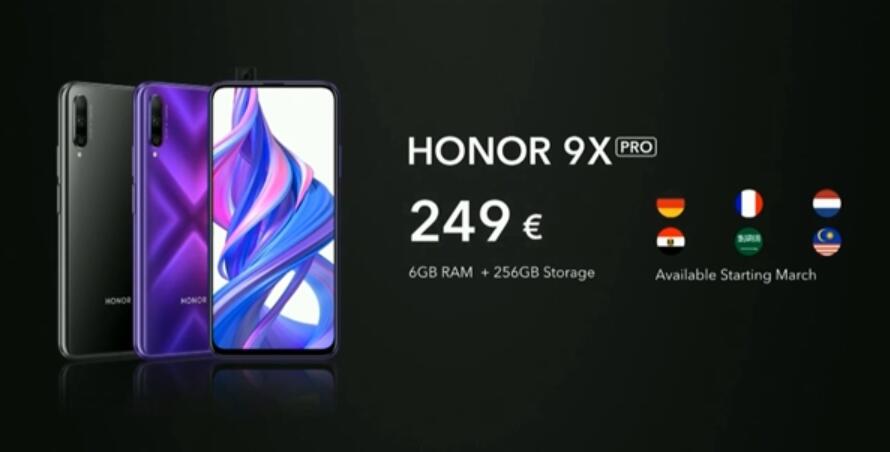 Honor 9X Pro with HMS released for overseas markets for 249 euros